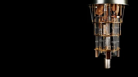 Quantum Computer Rotating, Black Background 4K Stock Footage 124879149