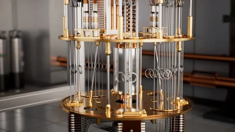 Quantum Computer Rotating, Black Background 4K Stock Footage 124913329