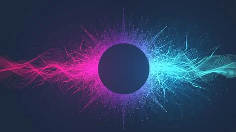 Quantum computer technology banner design template concept. Deep learning Stock Illustration