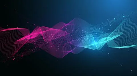 Quantum computer technology banner design template concept. Deep learning Stock Illustration