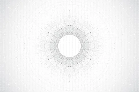 Quantum computer technology banner design template concept. Deep learning Illustrazione stock