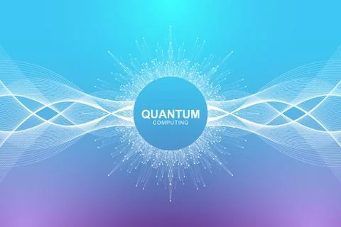 Quantum computer technology concept. Deep learning artificial intelligence. Big Illustrazione stock