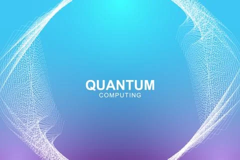 Quantum computer technology concept. Deep learning artificial intelligence. Big Illustrazione stock