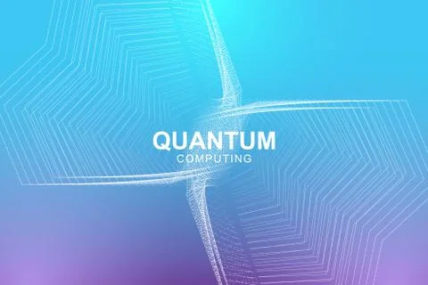 Quantum computer technology concept. Deep learning artificial intelligence. Big Illustrazione stock