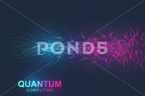 Quantum computer technology concept. Deep learning artificial intelligence. Big Illustration