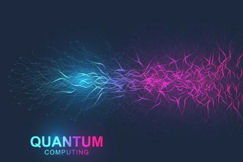 Quantum computer technology concept. Deep learning artificial intelligence. Big Stock Illustration