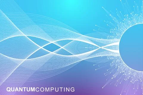 Quantum computer technology concept. Deep learning artificial intelligence. Big Stock Illustration