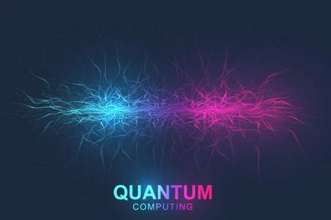 Quantum computer technology concept. Deep learning artificial intelligence. Big Illustrazione stock