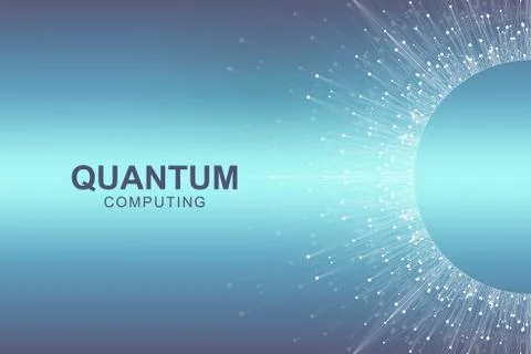 Quantum computer technology concept. Deep learning artificial intelligence. B Stock Illustration