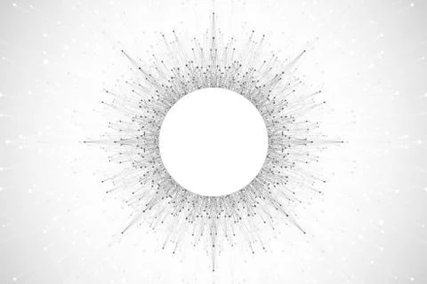 Quantum computer technology concept. Deep learning artificial intelligence. Big Stock Illustration