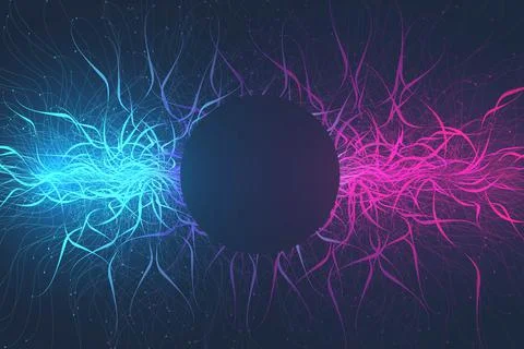 Quantum computer technology concept. Deep learning artificial intelligence. Big Illustrazione stock