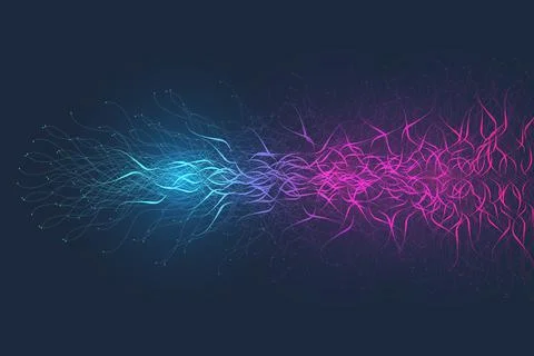 Quantum computer technology concept. Deep learning artificial intelligence. Big Stock Illustration