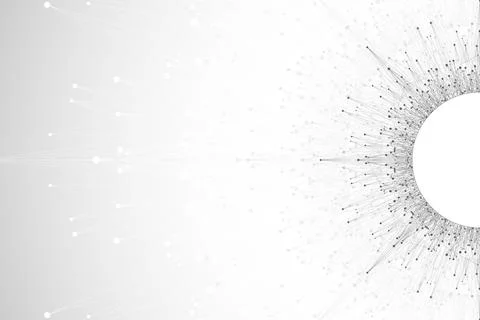 Quantum computer technology concept. Deep learning artificial intelligence. Big Illustrazione stock