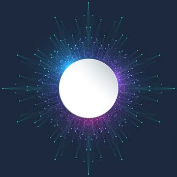 Quantum computer technology concept. Deep learning artificial intelligence. Big Illustrazione stock