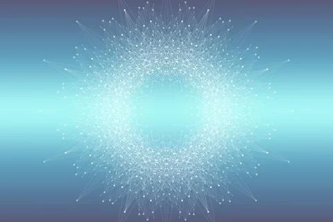 Quantum computer technology concept. Deep learning artificial intelligence. Big Stock Illustration