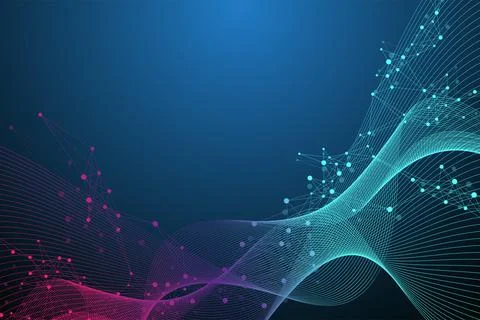 Quantum computer technology concept. Deep learning artificial intelligence. Big Stock Illustration