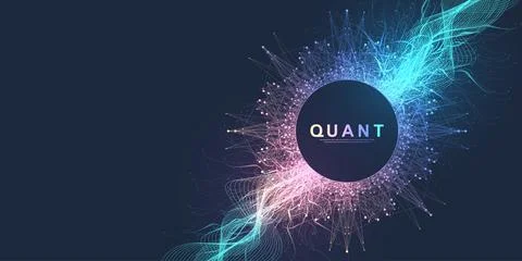 Quantum computer technology concept. Deep learning artificial intelligence. Big Stock Illustration