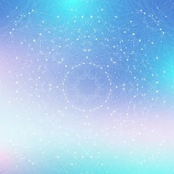 Quantum computer technology concept. Sphere explosion background. Deep learni Stock Illustration