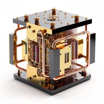 Quantum computer on white background Stock Illustration