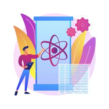 Quantum computing abstract concept vector illustration. Stock Illustration