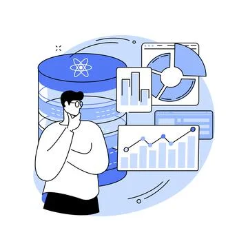 Quantum computing abstract concept vector illustration. Stock Illustration