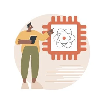 Quantum computing abstract concept vector illustration. Stockillustratie