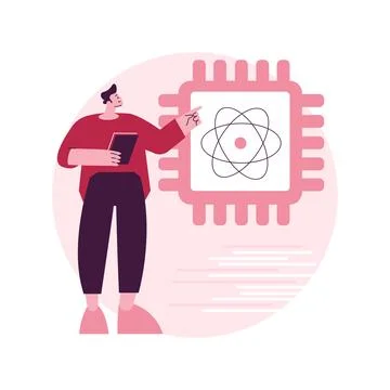 Quantum computing abstract concept vector illustration. イラスト素材