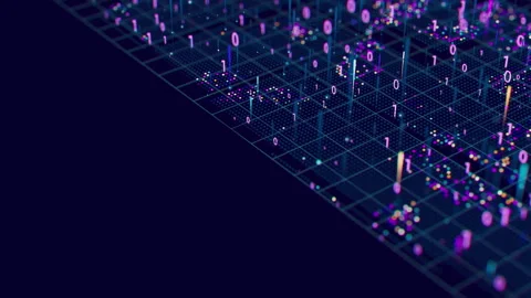 Quantum computing animation. Big Data information processing. Cyber space of AI Stock Footage 303916273