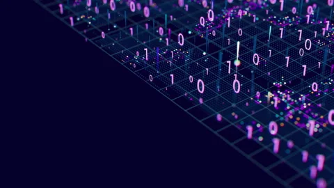 Quantum computing animation. Big Data information processing. Cyber space of AI Stock Footage 304245078