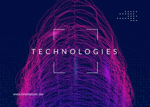 Quantum computing background. Technology for big data, visualiza Illustrazione stock