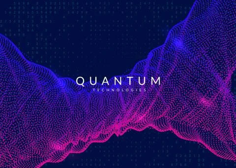 Quantum computing background. Technology for big data, visualiza Stock Illustration