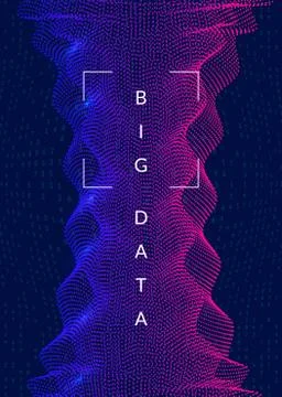 Quantum computing background. Technology for big data, visualiza Illustrazione stock