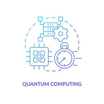 Quantum computing blue gradient concept icon Stock Illustration