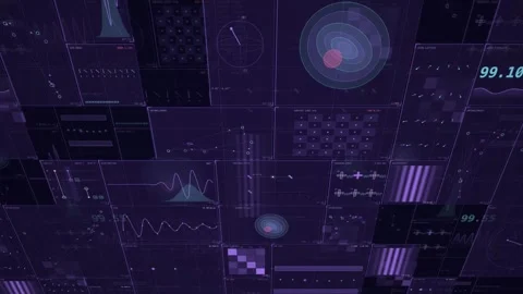 Quantum-computing-canopy-violet-overhead-deep-array-loop Stock Footage 343622388