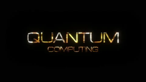 Quantum Computing cinematic trailer title Quantum Computing golden text Stock Footage 161810966