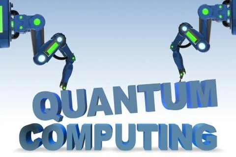 Quantum computing concept - 3d rendering 库存插图