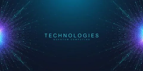 Quantum computing concept. Deep learning artificial intelligence. Big data Stock Illustration