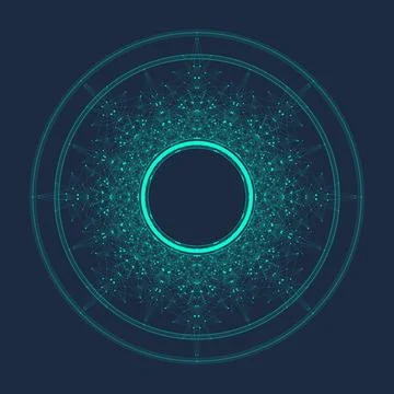 Quantum computing concept. Deep learning artificial intelligence. Big data Stock Illustration