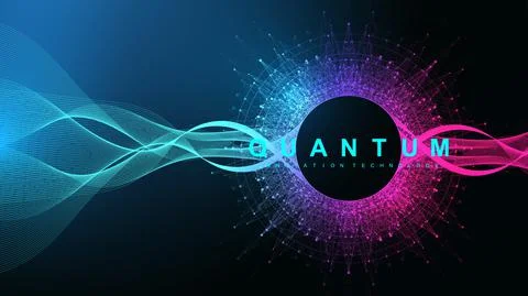 Quantum computing concept. Deep learning artificial intelligence. Big data Stock Illustration