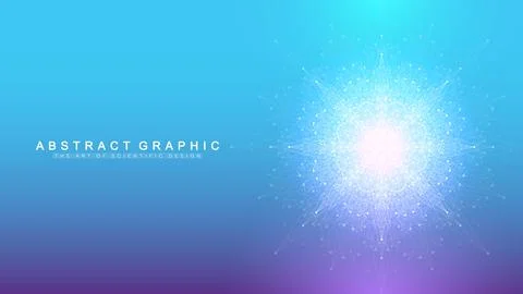 Quantum computing concept. Deep learning artificial intelligence. Big data Stock Illustration