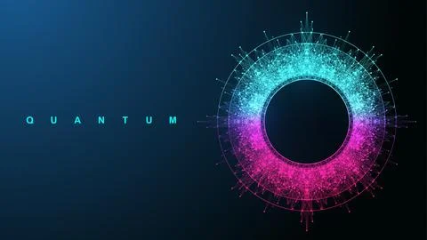 Quantum computing concept. Deep learning artificial intelligence. Big data Stock Illustration