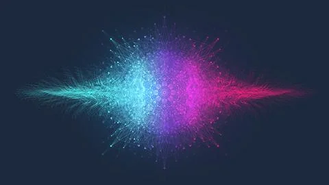 Quantum computing concept. Deep learning artificial intelligence. Big data Stock Illustration