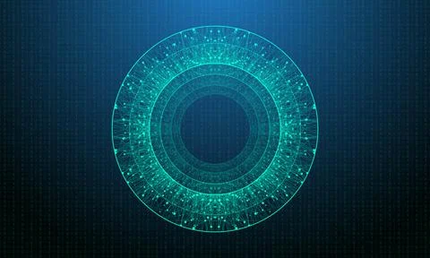 Quantum computing concept. Deep learning artificial intelligence. Big data Stock Illustration