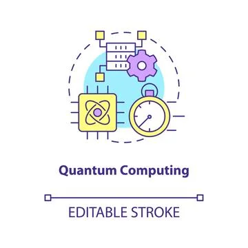 Quantum computing concept icon Stock Illustration