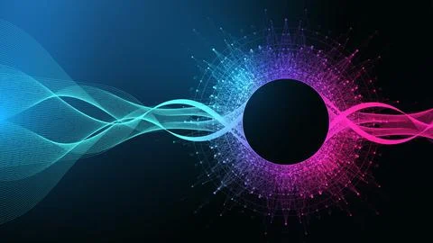 Quantum computing concept illustration. Deep learning artificial intelligence Stock Illustration