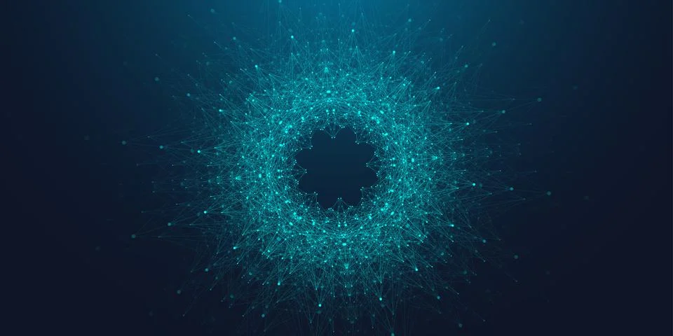 Quantum computing concept illustration. Deep learning artificial intelligence Stock Illustration