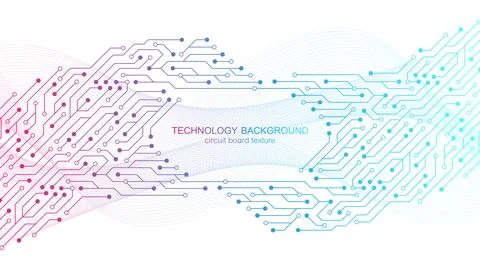 Quantum computing concept. Motherboard computer generated abstract background Stock Illustration