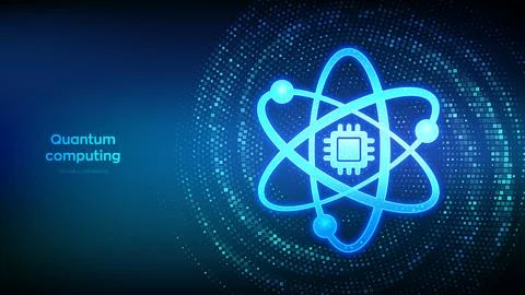 Quantum computing concept with qubit technology, quantum processor, data pr.. Stock-Illustration