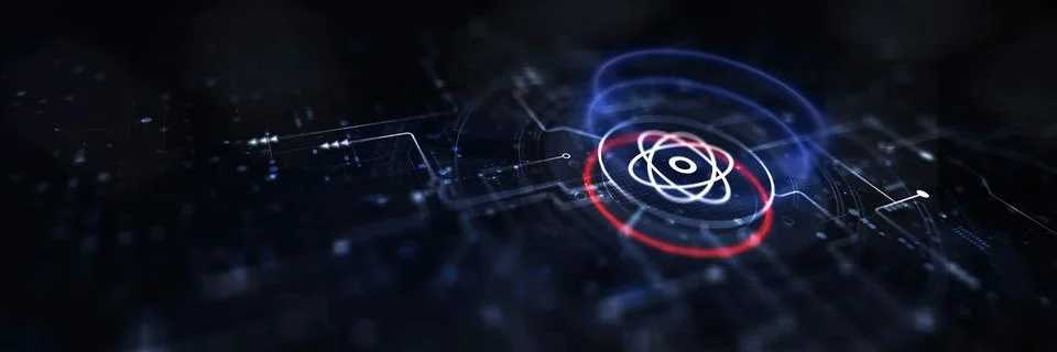 Quantum Computing Concept: Revolutionizing Information Processing Through Qua Stock Illustration