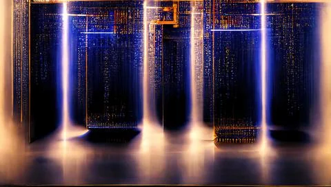 Quantum computing, conceptual illustration Illustrazione stock